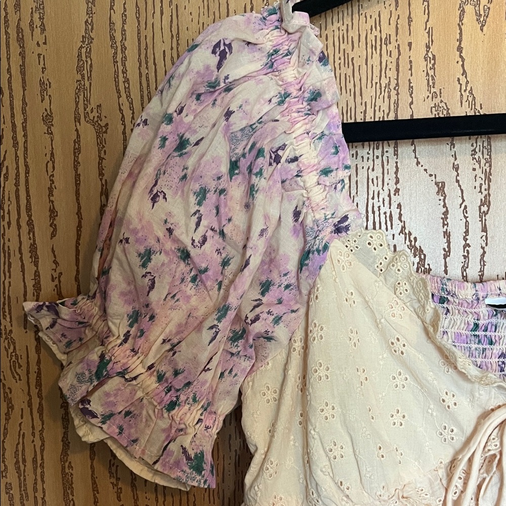 Floral Patchwork Dress with Puff Sleeves - Picture 11 of 11